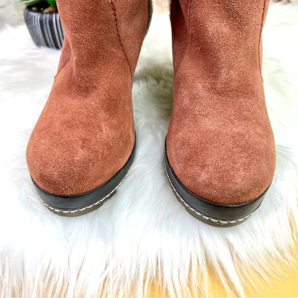 KELSI DAGGER Rozelle Faux Shearling Lined OTK Suede Boots, 8.5